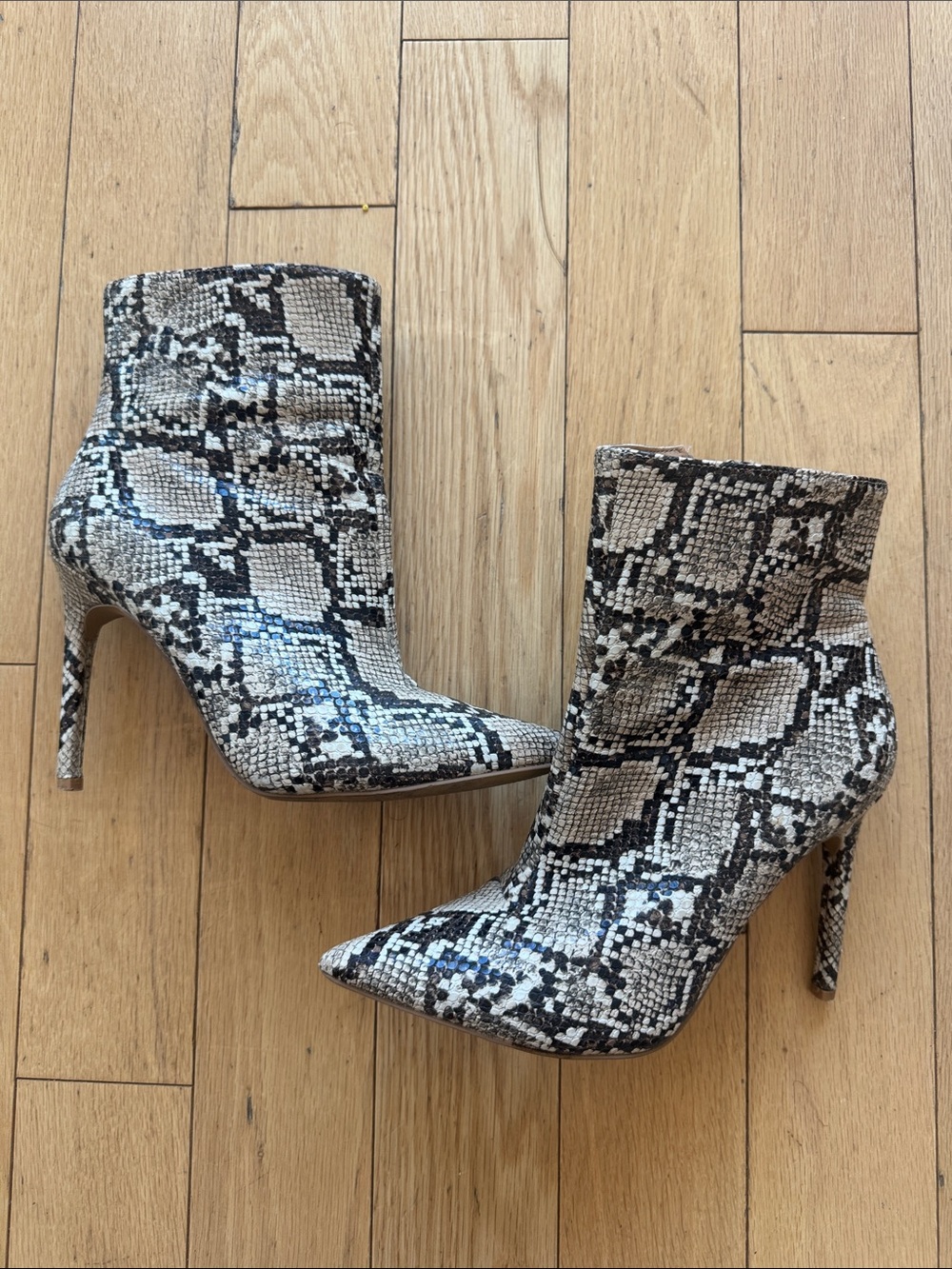 Express Snake Print Ankle Booties